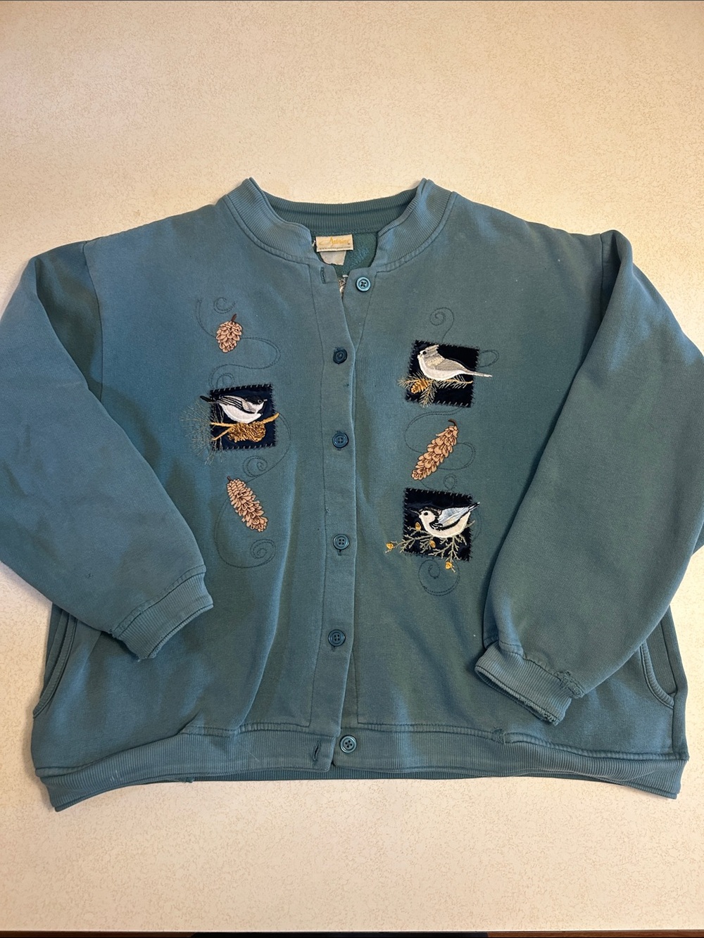 Vintage Embroidered Bird Cardigan